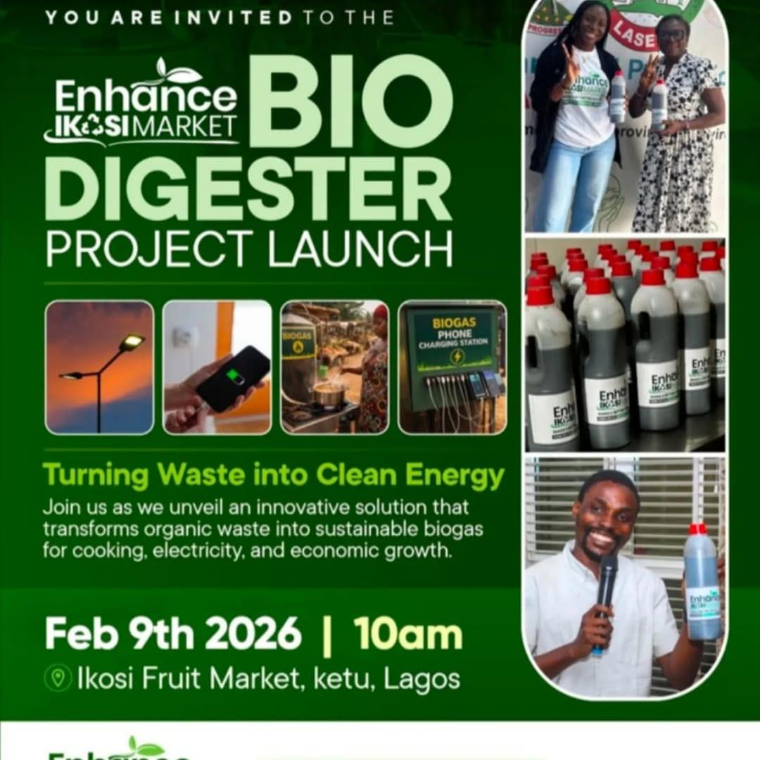 Lagos Goes Green: Big Waste-to-Wealth Biogas Project Launches at Ikosi Market Lagos Goes Green: Big Waste-to-Wealth Biogas Project Launches at Ikosi Market | Instagram
