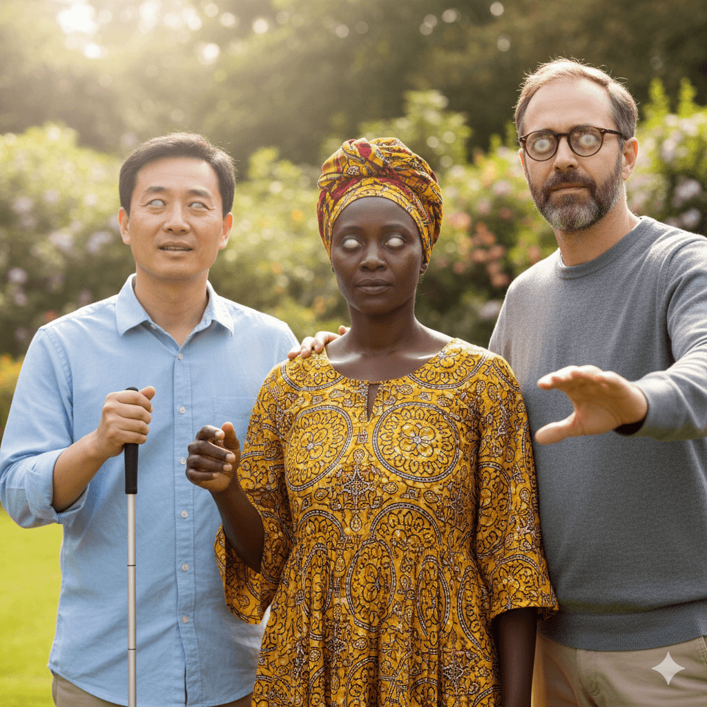 WHO Says Nearly Half of People With Cataracts Lack Access to Simple Sight-Restoring Surgery WHO Urges Action on Global Cataract Crisis | AI made/SWT Gallery