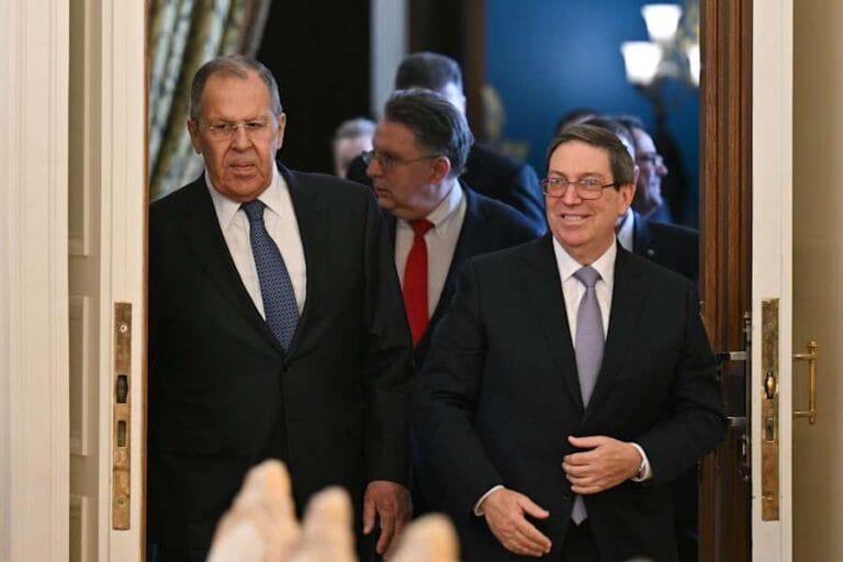 Russia Hosts Cuban Foreign Minister as They Urge U.S. to Lift Cuba Blockade Russian Foreign Minister Sergey Lavrov, left, and Cuban Foreign Minister Bruno Rodriguez enter a hall during their meeting in Moscow, Russia, Wednesday, Feb. 18, 2026. | Hector Retamal/ AP