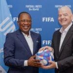 Jean-Guy Blaise Mayolas with FIFA's president Gianni Infantino in 2024 | FIFA