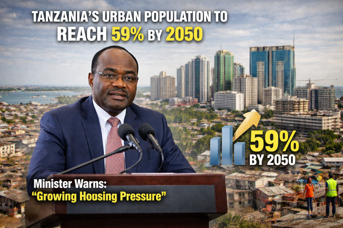 Tanzania Urban Population to Reach 59% by 2050, Housing Minister Warns Tanzania urban population set to hit 59% by 2050, minister warns of housing pressure