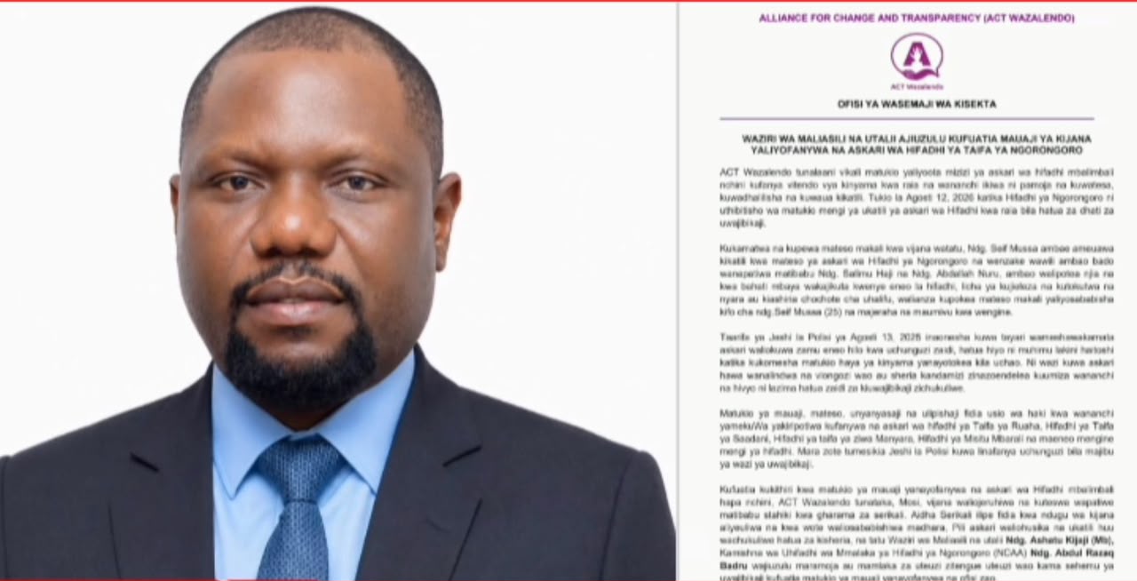 Tanzanian Opposition Party Calls for Resignations After Death of Young Man in Ngorongoro Tanzanian Opposition Party Calls for Resignations After Death of Young Man in Ngorongoro | Swahili Today