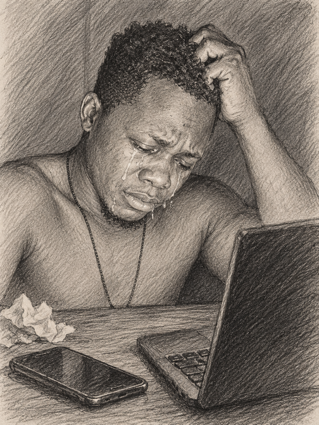 Josephs Quartzy expresion of losing on gambling