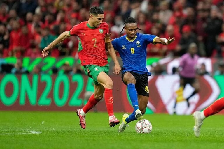 Tanzania Cancels Morocco Friendly After Five Taifa Stars Players Suffer Injuries Morocco's Achraf Hakimi, left, is challenged by Tanzania's Selamani Mwalimu during the Africa Cup of Nations round of 16 soccer match between Morocco and Tanzania in Rabat, Morocco.