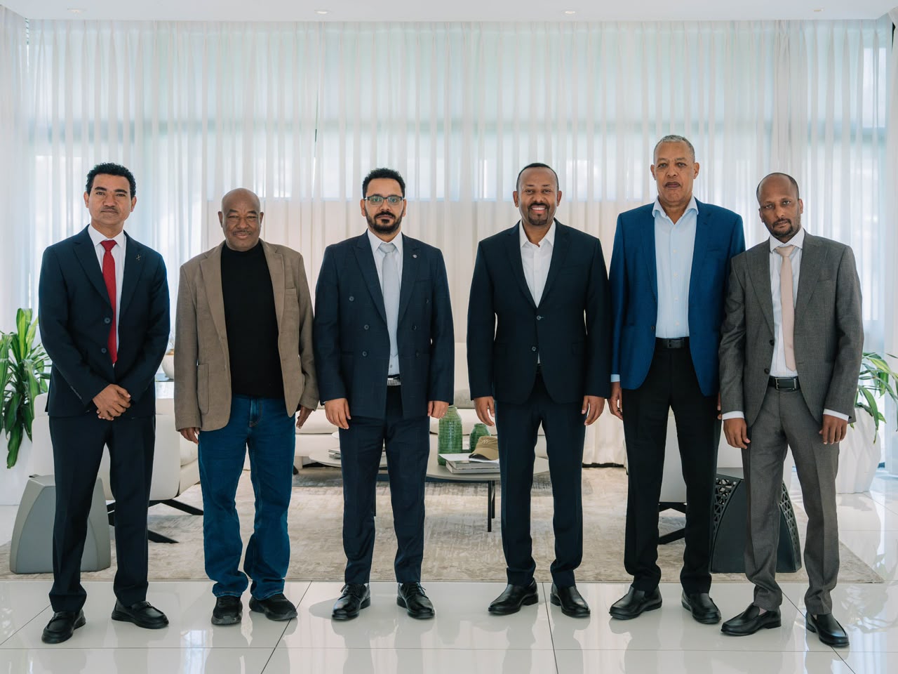 Prime Minister Abiy Ahmed with new selected interim administration officers in Tigray.
