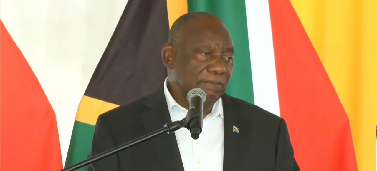 South Africa's President, Cyril Ramaphosa at the Cornubia Integrated Human Settlement Milestone