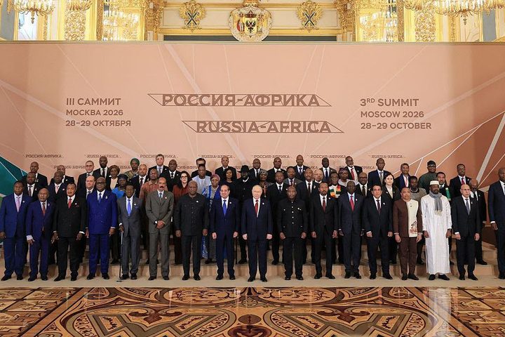 Russian President Vladimir Putin participates in a joint photo session of the participants of the III "Russia-Africa" Summit in October 29, 2026.