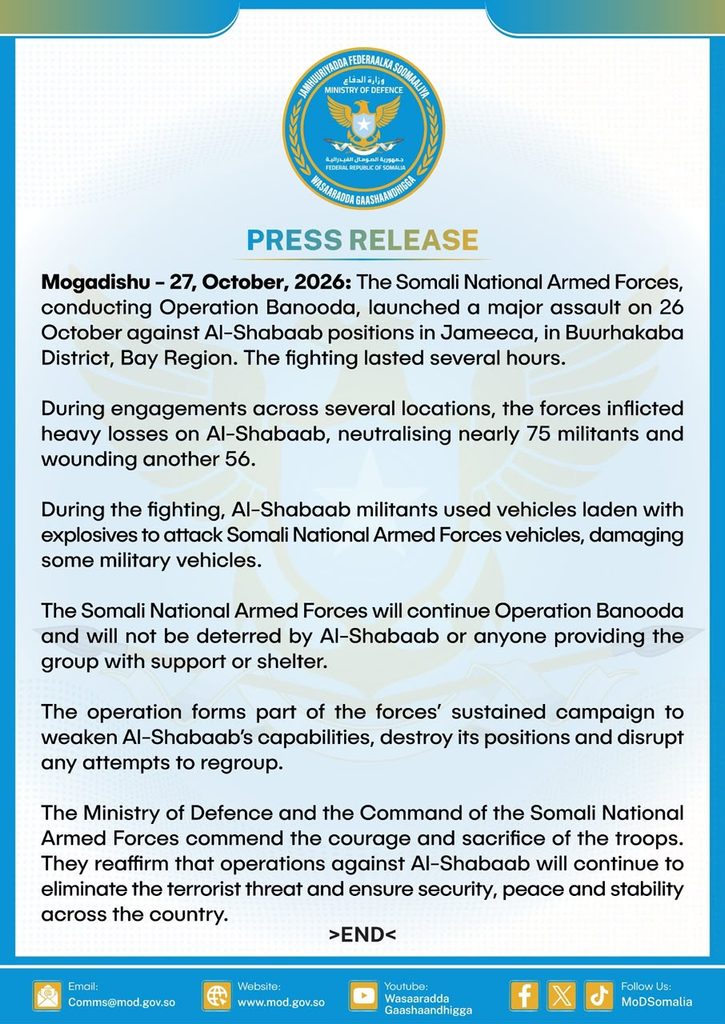 Press release by Somali government